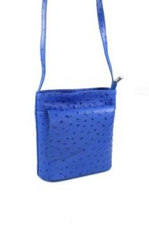 Ital. Leder Handtasche   kleine Umhängetasche blau in Strauß