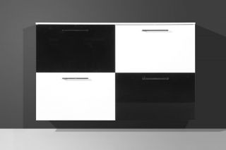 Schuhschrank Schrank Flurmöbel modern in weiß schwarz