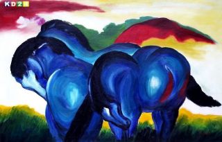 Franz Marc   drei blaue Pferde p77835 120x180 CM Expressionismus