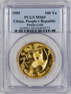 1985 China Gold Panda (1 oz) 100 Yuan   PCGS MS69