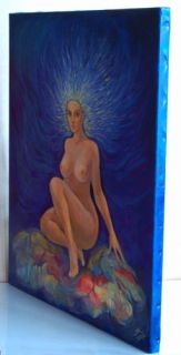 MUSE der NACHT Original Öl Gemälde Erotik sexy Frauen Akt Painting