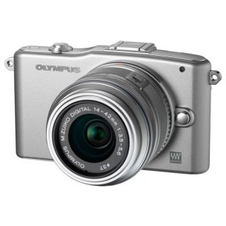 Olympus PEN E PM1 12 3 MP Digitalkamera Silber Kit m 14 42mm Objektiv