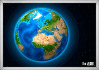 3D Poster The Earth, Weltraum, Planeten