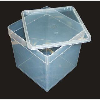 Kunststoffbox transparent, hoch (18,5x18,5x19 cm) Deckel transparent