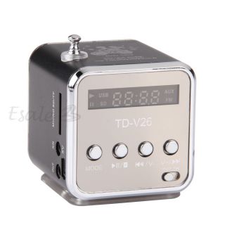 Music Mini Lautsprecher Speaker FM USB Micro SD LIN IN Schwarz