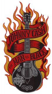 Johnny Cash ★ Man in Black Rock n Roll Aufnäher Aufbügler