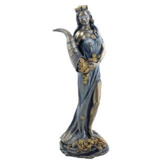 Set römische Göttin Fortuna, bronziert   Höhe 29cm Statue