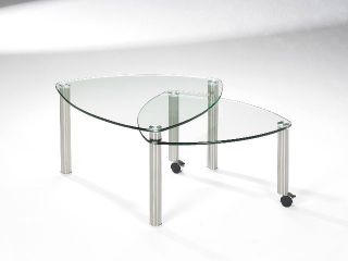 Couchtisch Beistelltisch Tisch Glas Glastisch Ablage verschiebbar