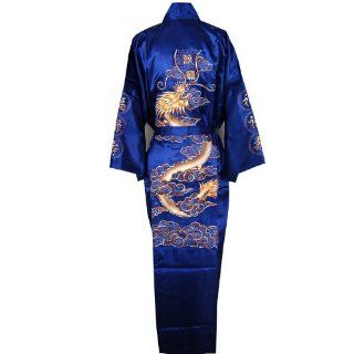 Negligee Kimono Stickerei Dunkelblau Einheitsgröße