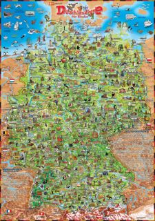 Karte Landkarte Poster Deutschland für Kinder 137x97cm