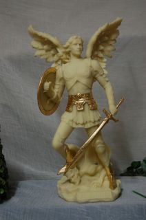 Skulptur Erzengel Michael mit Schild Figur Veronese Neu
