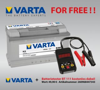 VARTA SILVER H3 12V 100Ah 100 Ah inkl. Batterietester
