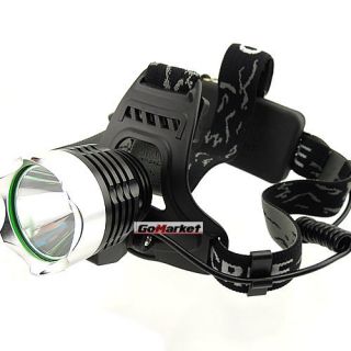 1600Lm CREE XM L XML T6 LED Headlamp Rechargeable Headlight A1 Charger