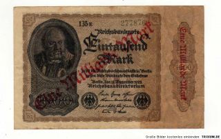 Eintausend Mark / Eine Milliarde Mark Reichsbanknote 15.Dezember 1922