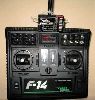 Sender Robbe Futaba F 14 und Empfänger FP R118F 40 MHz