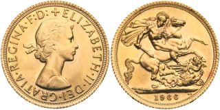C122 Großbritannien 1 Sovereign 1966 GOLD