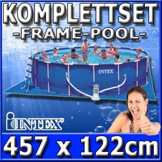 INTEX Schwimmbecken Swimming Pool Schwimmbad Stahlwand 457x122