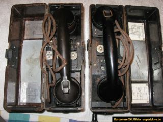 Kellerfund 2 Stk. Feldtelefone aus dem 2 Weltkrieg