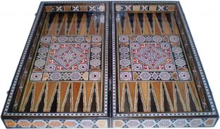 Rares Backgammon Schachspiel Schach Dame Tavli Holz Handarbeitr 50X50