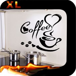 W137 Coffee I Kaffee I Herz l Küchenaufkleber l WandTattoo l