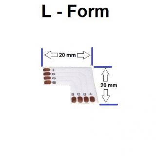 RGB Strip Eckverbinder L   Form Klick Verbinder LED SMD