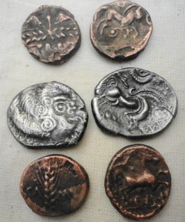 Keltische Münzen Statere 3Stück Nachprägung Zinn Repro