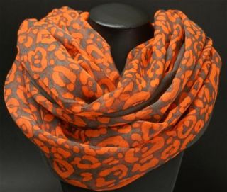 154 Neu Damen Mode Luxus Loop Neon Orange Schlauch Rund Schal