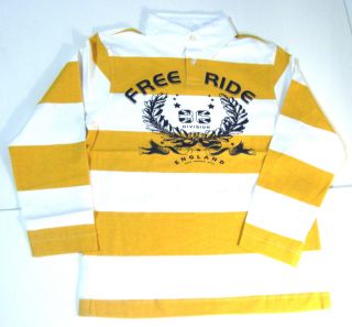 Jungen Polo Sweatshirt gelb weiss gestreift Gr. 128, 164