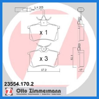 Scheibenbremse ZIMMERMANN 23554.170.2 SEAT ALHAMBRA (7V8, 7V9) 1