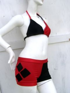 Harley Quinn Batman S XL Bikini Swim Suit bathing costume Cosplay