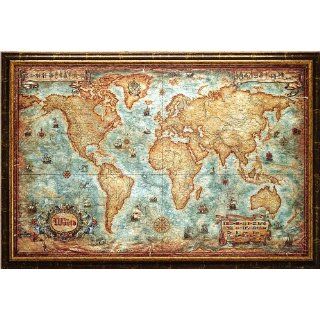 Weltkarte) mit Rahmen (103 x 147 cm) Küche & Haushalt