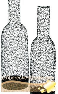 Deko Flaschen groß Draht Dekoration Flasche Vase Dekoflasche NEU