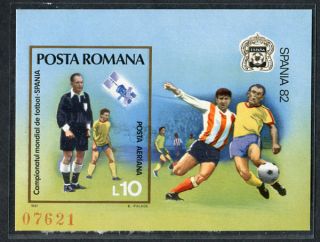Fussball WM 1982 Rumänien Block 185 postfrisch Schiedsrichter
