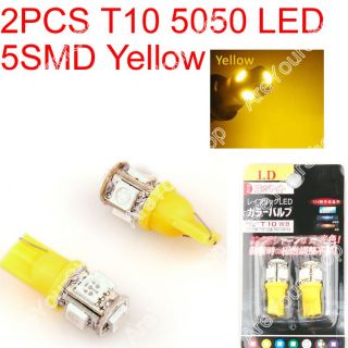 Car LED T10 194 W5W 5050 Wedge Light Bulb Lamp 5SMD Yellow