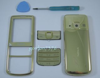 Gold Schale Gehäuse Cover für Nokia 6700c + Tastatur