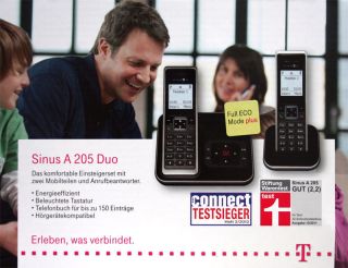 Com Sinus A205 Duo Schnurlos Telefon Anrufbeantworter AB A 205 T Home