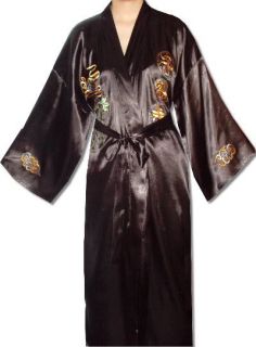 Tiger Kimono   Bademantel, schwarz ,Feng shui, samurai ,aisa , china