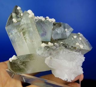 Fine Mineralien Phantom FLUORIT,Bergkristall,Dolomit