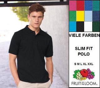 Herren Poloshirt Fruit of the Loom Slim Fit Polo S M L XL XXL NEU