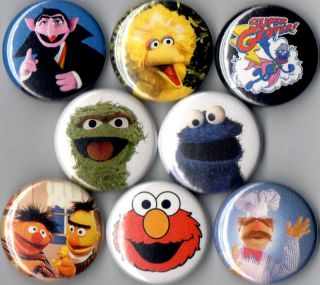 Sesame Street 8 pin buttons badges elmo big bird st new