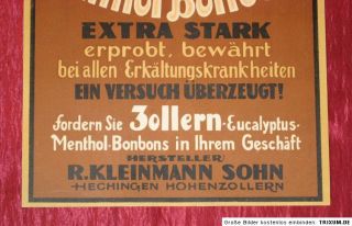 Tolle, original alte Werbetafel / Werbeschild Zollern