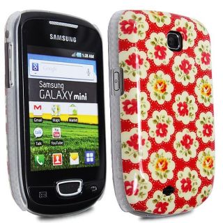 RED FLOWER CLASSIC FLORAL HARD SHELL CASE COVER FOR SAMSUNG GALAXY