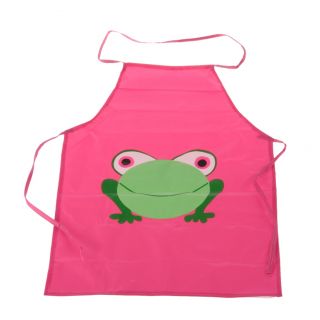 Cute Children Waterproof Apron With Cartoon Frog Prints For Painting