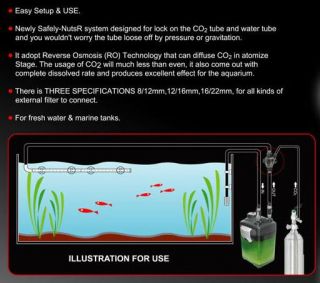 Up aqua CO2 Atomizer system / diffuser 16/22mm aquarium
