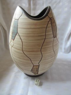 Keramik Vase Sawa Motiv Napoli 232 25 Ritzdekor Handarbeit 50s
