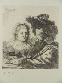 Zum Verkaufe steht eine originale Radierung nach Rembrandt (Hind 144