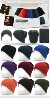 ililily New Unisex Knit Beanie Plain Beanie Hat Unisex Ski Cap Skull
