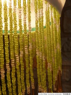 Art Deco PENDELLEUCHTE LAMPE Glas mit feinen Perlen handbemalt