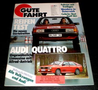 Gute Fahrt 04/80 Audi Quattro,Test VW Golf Cabrio GLI, Autogas,Käfer