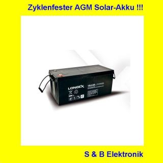 Solar Batterie Solarbatterie Solarakku Akku 12V 243Ah Zyklentyp AGM